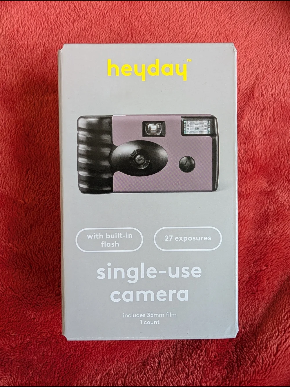 heyday Single-Use Camera New In Box Mauve and Black